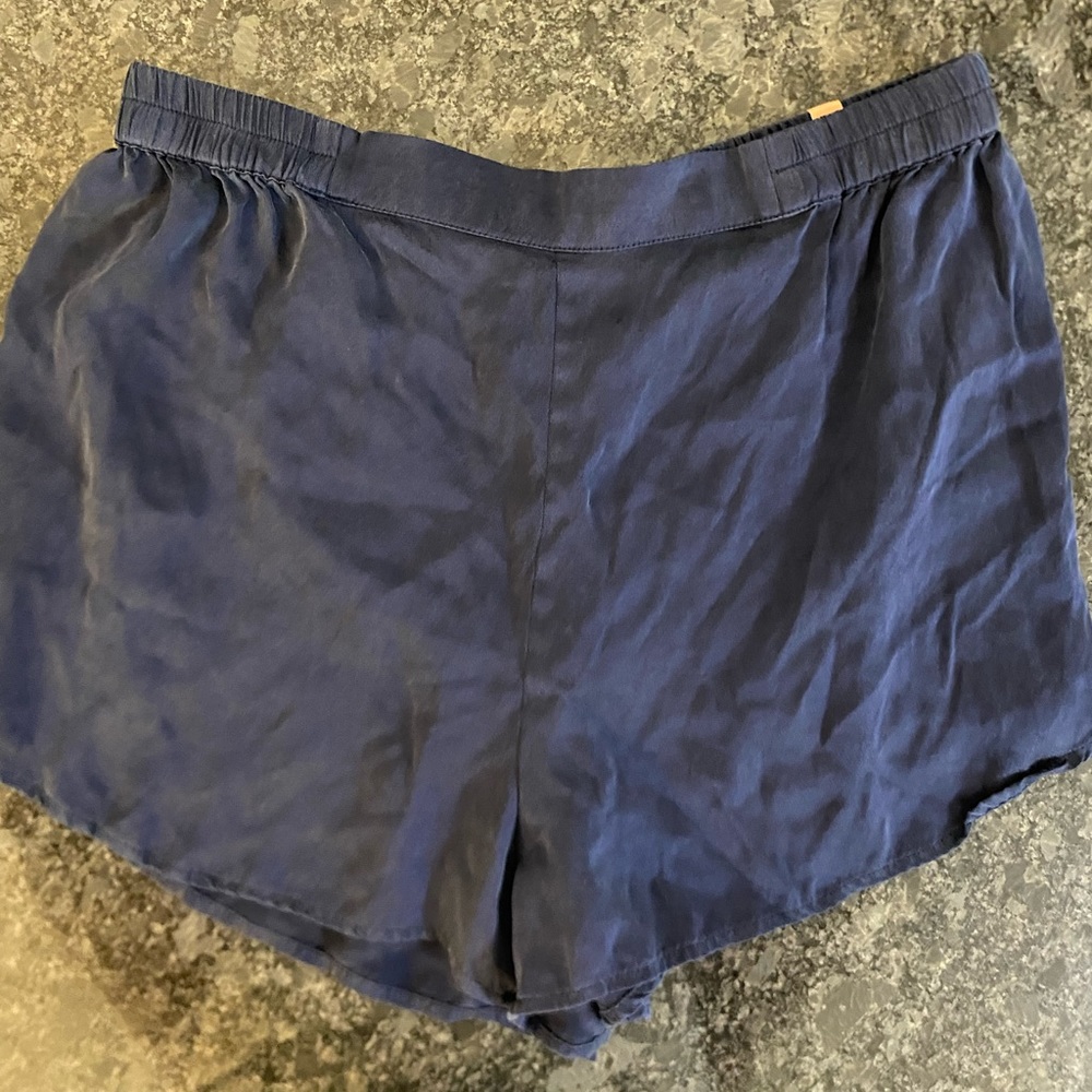 Lunya Navy Blue Silk Sleep Shorts Pajamas M